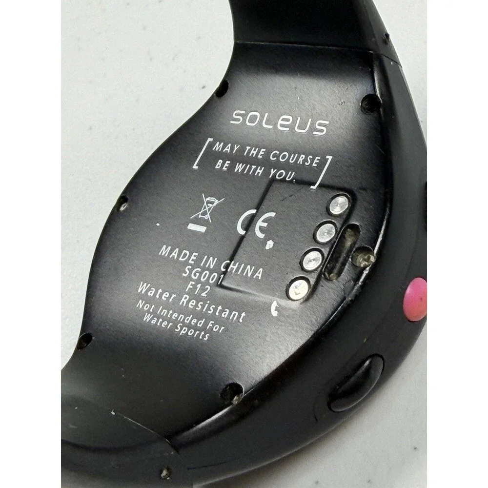 Soleus SG001 GPS Running Watch Black Pink No Charger Untested As-Is